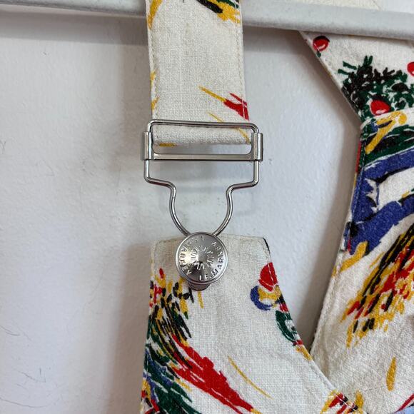 Anthropologie LF Markey Bryson Dungarees Womens Overalls Size 10 Harvest Print - Picture 8 of 16